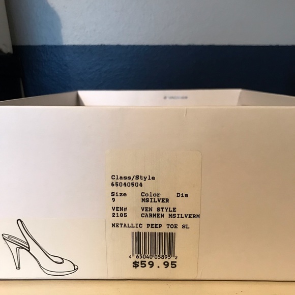 Gold and silver glittery sling heels Size 9 peep toe Wedding bridal party - Picture 7 of 7